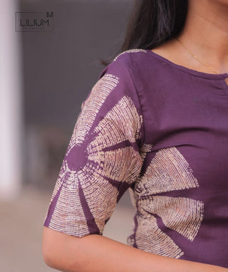 Mulberry Eclipse Cotton Kurti with Elbow Sleeves