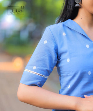 Powder Blue Cotton Handloom Co-ords with Pockets – Casual Chic