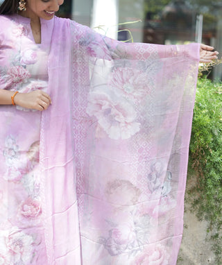Lavender Petal Haze Hand-Embroidered 3-Piece Set