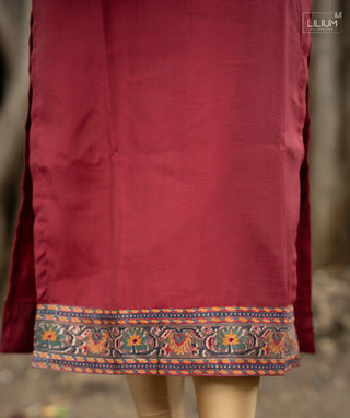 Rosso Opulence slub Silk Kurti with Shawl & Elegance