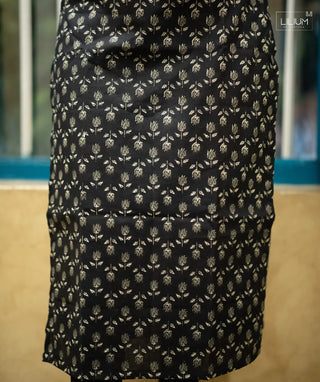 Night Garden Cotton Kurti with Open Slit and 3/4 Sleeves