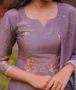 Heather Luxe Tissue Silk 3-Piece Festive Set With Pockets