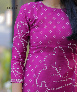 Magenta Pink Pure Muslin Kurti – Elegant Casual Wear