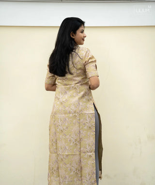 Soft Celadon Muslin Kurti with Open Slit