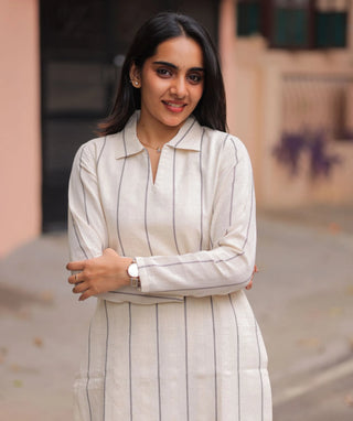 Moonlit Ivory Handloom Jute Cotton Co-ord Set
