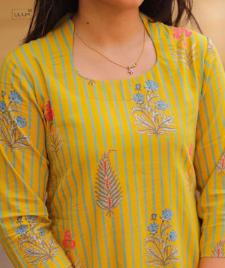 Citrine Garden Cotton Kurti – Trendy Casual Wear for Women