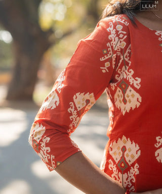 Rust Royale Cotton Kurti – Everyday Casual Comfort