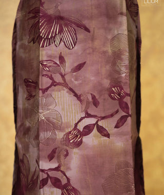 Vintage Mulberry Foil Print Rayon Kurti for Casual Wear