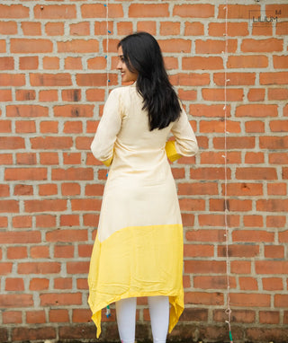 3/4 Sleeve Muslin A-Line Kurti Outfit
