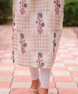 Alabaster Bloom Kurti stitching detail