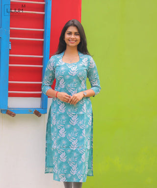 Bluebell Charm Cotton Kurti