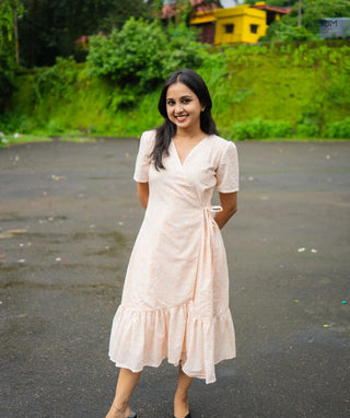 Blush Breeze Cotton Maxi Dress Front View