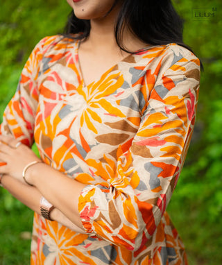 Casual Modal Cotton Maxi Dress in Autumn Flare