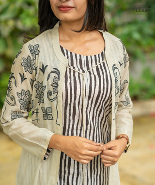 Stylish Striped Elegance Cotton Outfit