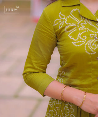 Elegant Muslin Shimmer Skirt Outfit for Women