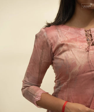 Casual muslin dress open slit design