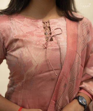 Casual muslin dress open slit design