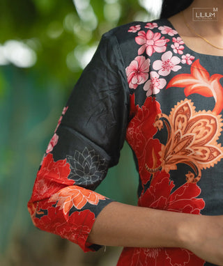 Casual Wear Muslin Kurti in Tangerine Dusk