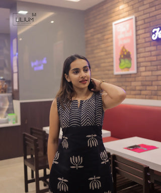 Sleeveless Black Cotton Co-ords Outfit