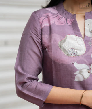 Ethereal Iris Muslin Outfit with Pockets