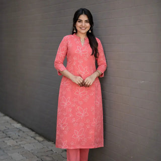 Coral Petal Whisper Co-ords with Pockets