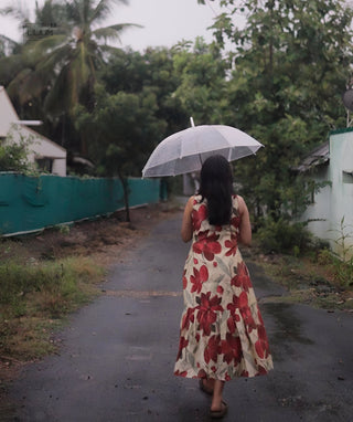 Classic Maroon Maxi Dress Side View