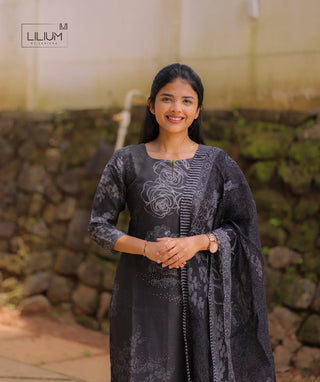 Casual muslin kurti set in Cloud Charm shade
