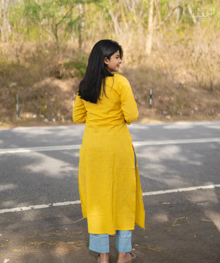 Comfortable Slub Cotton Co-ords with Open Slit