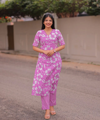 Stylish lilac cotton daily wear