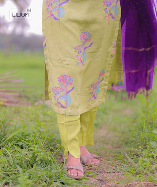 Premium Muslin Silk Side-Open Dress Design