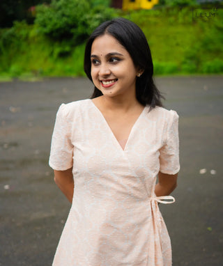 Cotton Maxi Dress with Short Sleeves