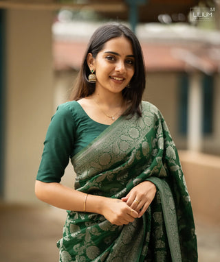 Designer Banaras Georgette Saree with Blouse