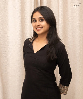Designer Festive Wear Black Cotton Co-ords