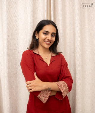Designer Festive Wear Garnet Co-ords Outfit