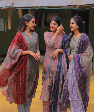 Designer Mauve Silk Co-ords