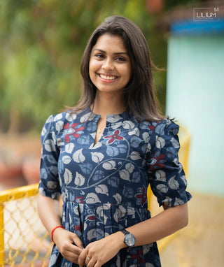 Elbow Sleeve Detail on Sapphire Maxi Dress