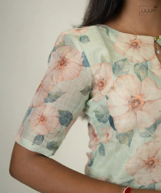 Elbow Sleeve Organza Kurti in Eternal White