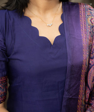 Elbow Sleeve Silk Kurti