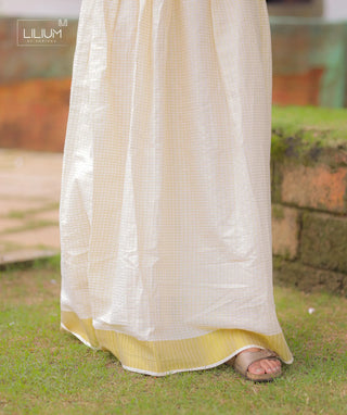 Beige Tissue Silk Maxi Dress with Lining