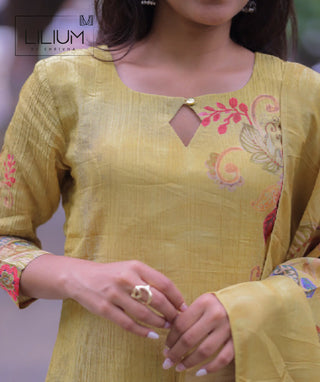 Tissue Silk Kurti with Matching Shawl