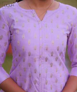 Ethnic Lilac Co-ord Set with Gold Detailing