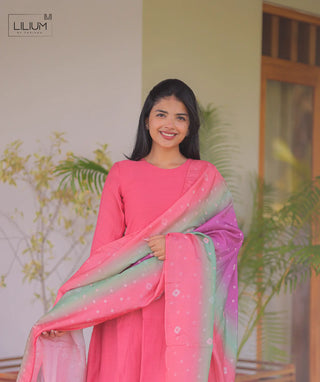 Festive A-Line Cotton Kurta Set