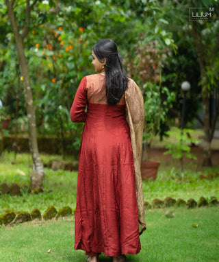 Festive Ethnic Muslin Dress for Women