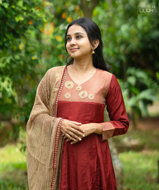 Festive Ruby Muslin 3 Piece Set