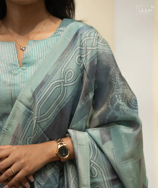 Full-length 46-inch tissue silk dress set