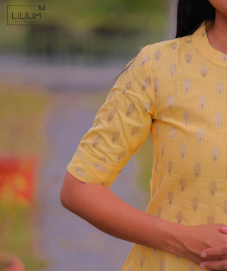 Gold Butta Work Kurti in Dynasty Glow