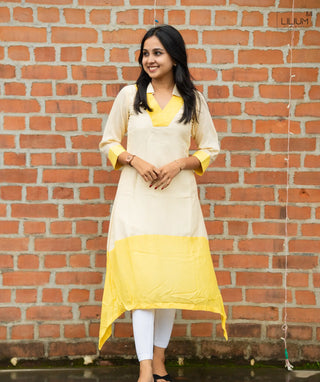 Lemonique Grace Muslin A-Line Kurti Front View