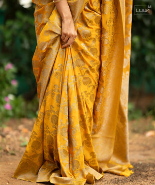 Lightweight Banaras Saree in Luxe Moss Color