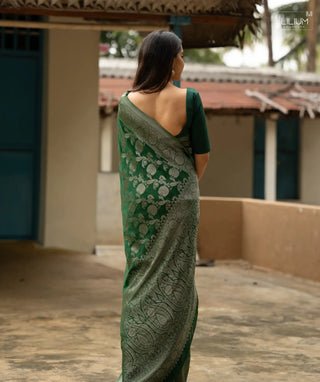 Lightweight Luxe Moss Banaras Saree Online