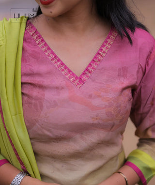 3-Piece Muslin Kurti with Dupatta Design